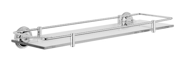 Style Moderne Glass Shelf with fixed rail. 609mm-0