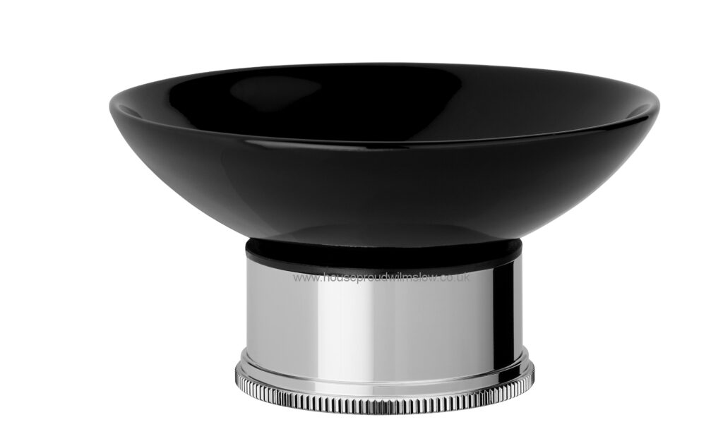 Style Moderne Freestanding Soap Holder. Black ceramic-0